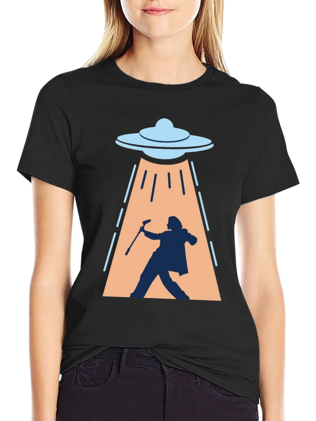 UFO Abduction T-Shirt: Silhouette Design