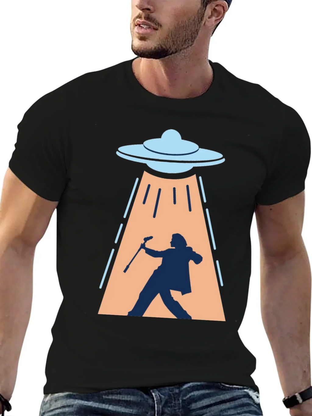 UFO Abduction T-Shirt: Silhouette Design