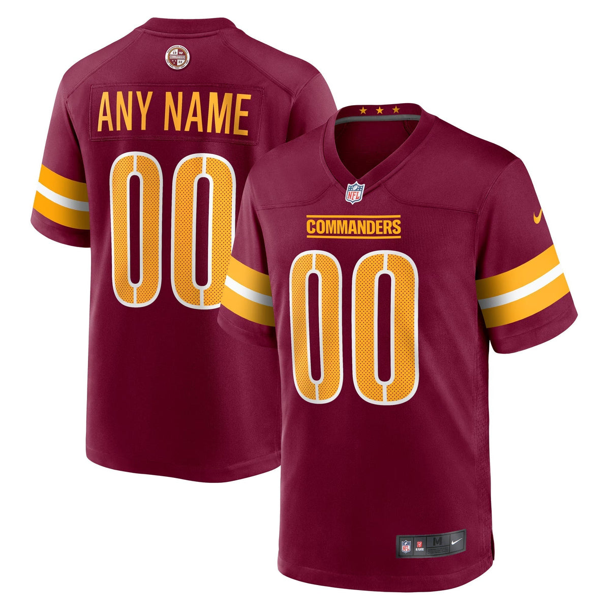 Washington Commanders Burgundy Game Custom Player Jersey