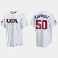 ADAM WAINWRIGHT ST. LOUIS CARDINALS 2023 WORLD BASEBALL CLASSIC USA REPLICA JERSEY C WHITE Stitches Baseball Jerseys