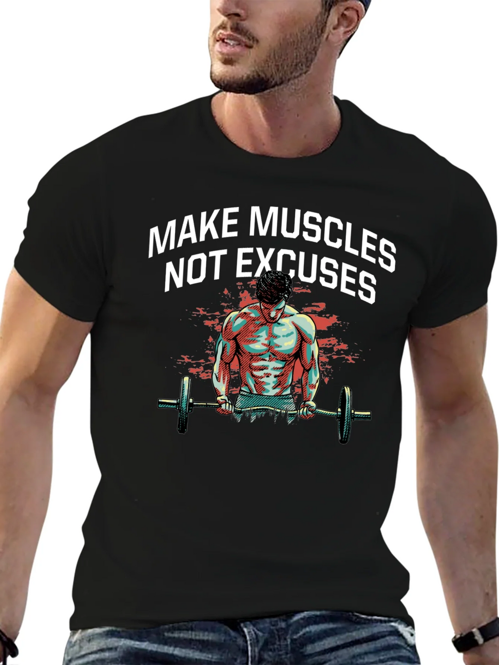 Make Muscles T-Shirt - Workout Motivation Tee