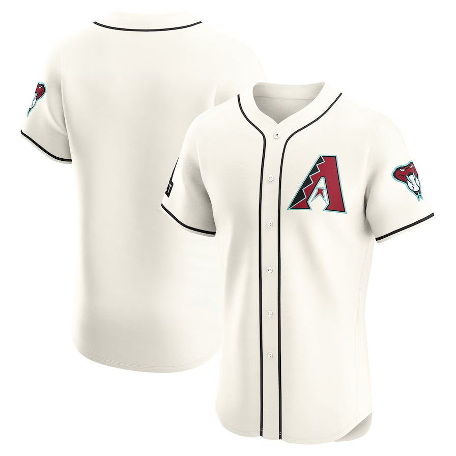 Arizona Diamondbacks Home Elite Patch Jersey - White Stitched Baseball Jersey