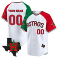Custom Houston Astros Mexico Texas Patch Vapor Premier Limited V3 WhiteC All Stitched Baseball Jersey