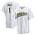 Oakland Athletics #1 Esteury Ruiz Home Replica Jersey - White Stitched Baseball Jersey