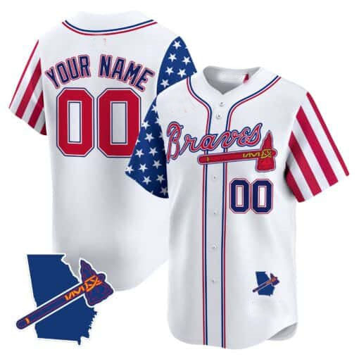 Custom Atlanta Braves 2024 Independence Day Vapor Premier Limited V2 ¨C All Stitched Baseball Jersey