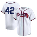 Atlanta Braves 2024 #42 Jackie Robinson Day Home Limited Jersey ¨C White Stitches Baseball Jerseys