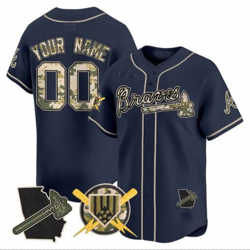 Custom Atlanta Braves Armed Forces Day Vapor Premier Limited ¨C All Stitched Baseball Jersey