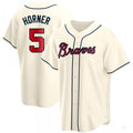Atlanta Braves #5 Bob Horner Cream Alternate Jersey Stitches Baseball Jerseys