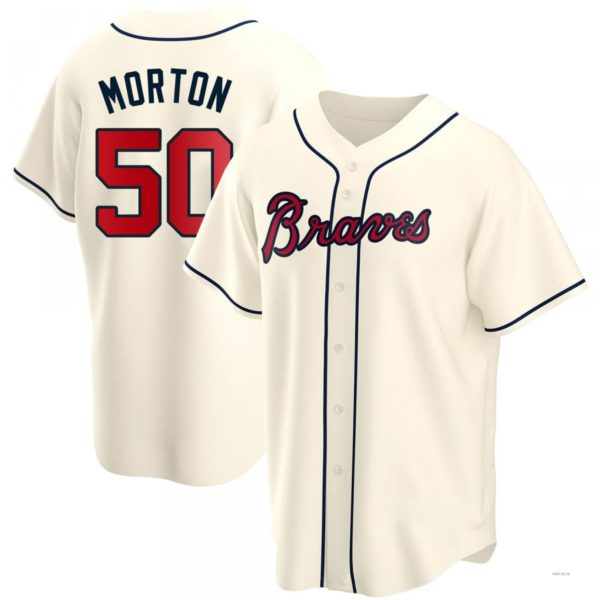 Atlanta Braves #50 Charlie Morton Cream Alternate Jersey Stitches Baseball Jerseys