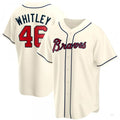 Atlanta Braves #46 Chase Whitley Cream Alternate Jersey Stitches Baseball Jerseys