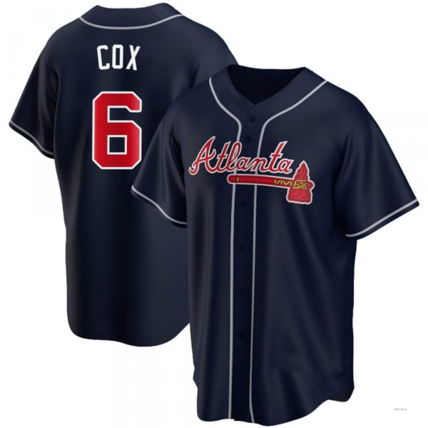 Atlanta Braves #6 Bobby Cox Navy Alternate Jersey Stitches Baseball Jerseys