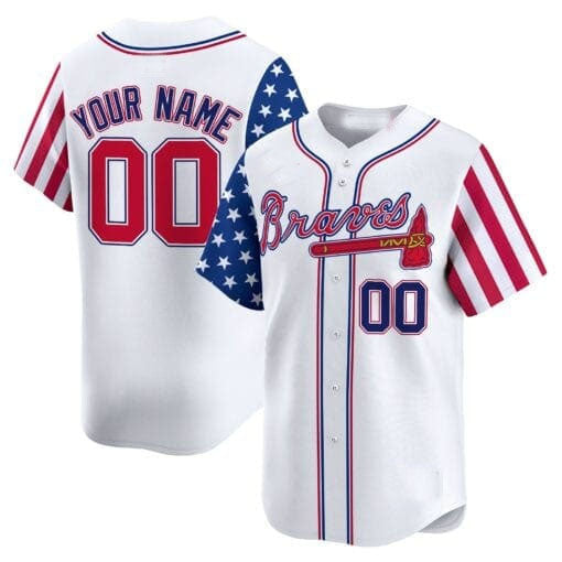 Custom Atlanta Braves White 2024 Independence Day Vapor Premier Limited ¨C All Stitched Baseball Jersey