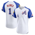Atlanta Braves #1 Ozzie Albies City Connect Elite Jersey - White Baseball Jerseys