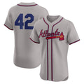 Atlanta Braves #42 Jackie Robinson Gray Flex Base Stitched Baseball Jerseys