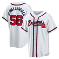 Atlanta Braves #56 Spencer Schwellech Home Replica Jersey - White Baseball Jerseys