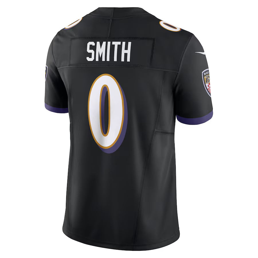B.Ravens #0 Roquan Smith Black Alternate Vapor F.U.S.E. Limited Stitched American Football Jerseys