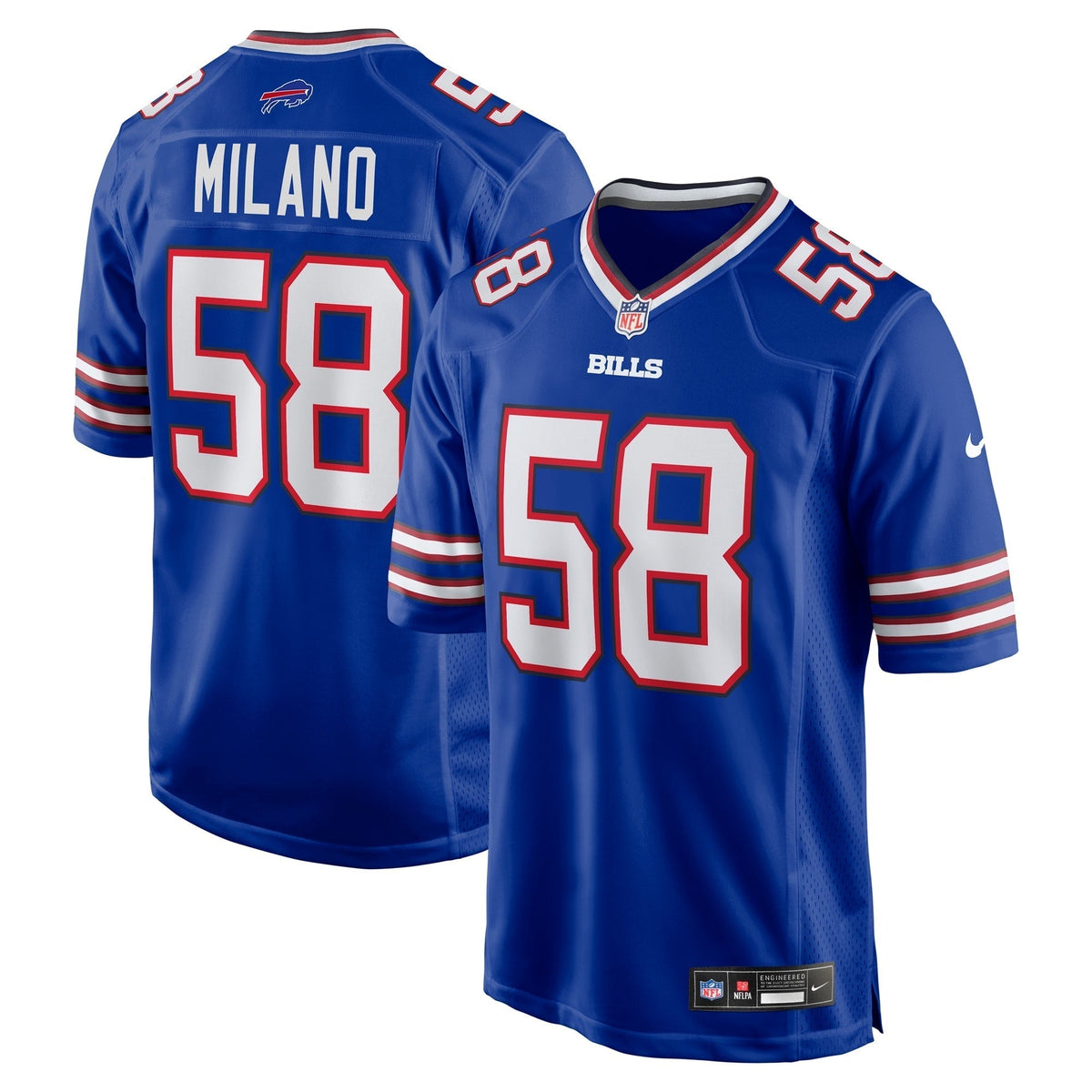 Buffalo Bills Matt Milano Royal Game Player Jersey