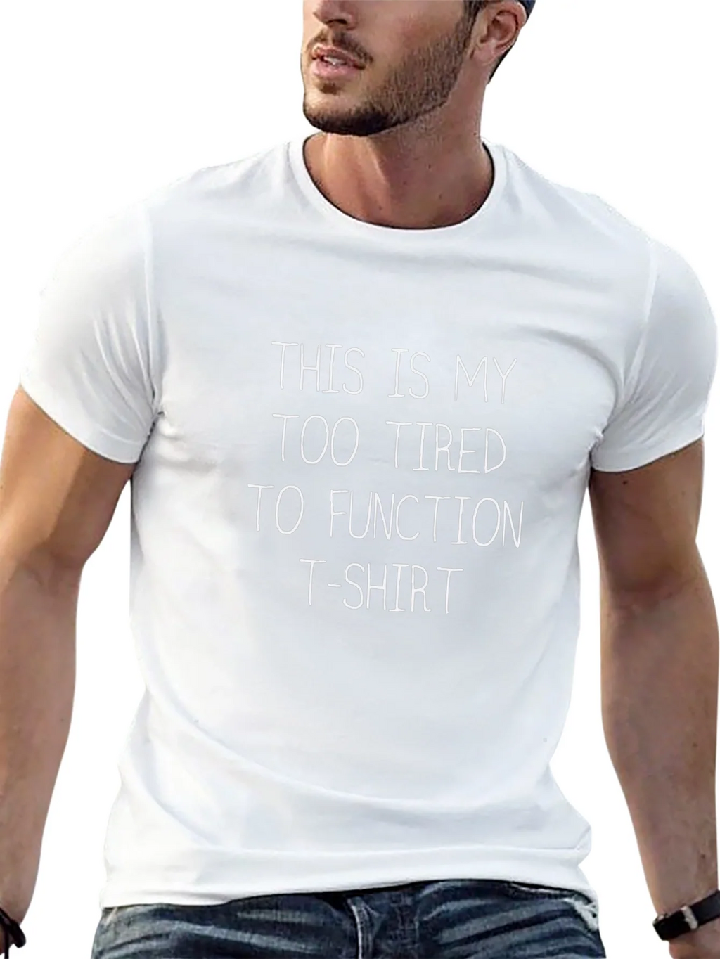 Funny Too Tired to Function Black T-Shirt