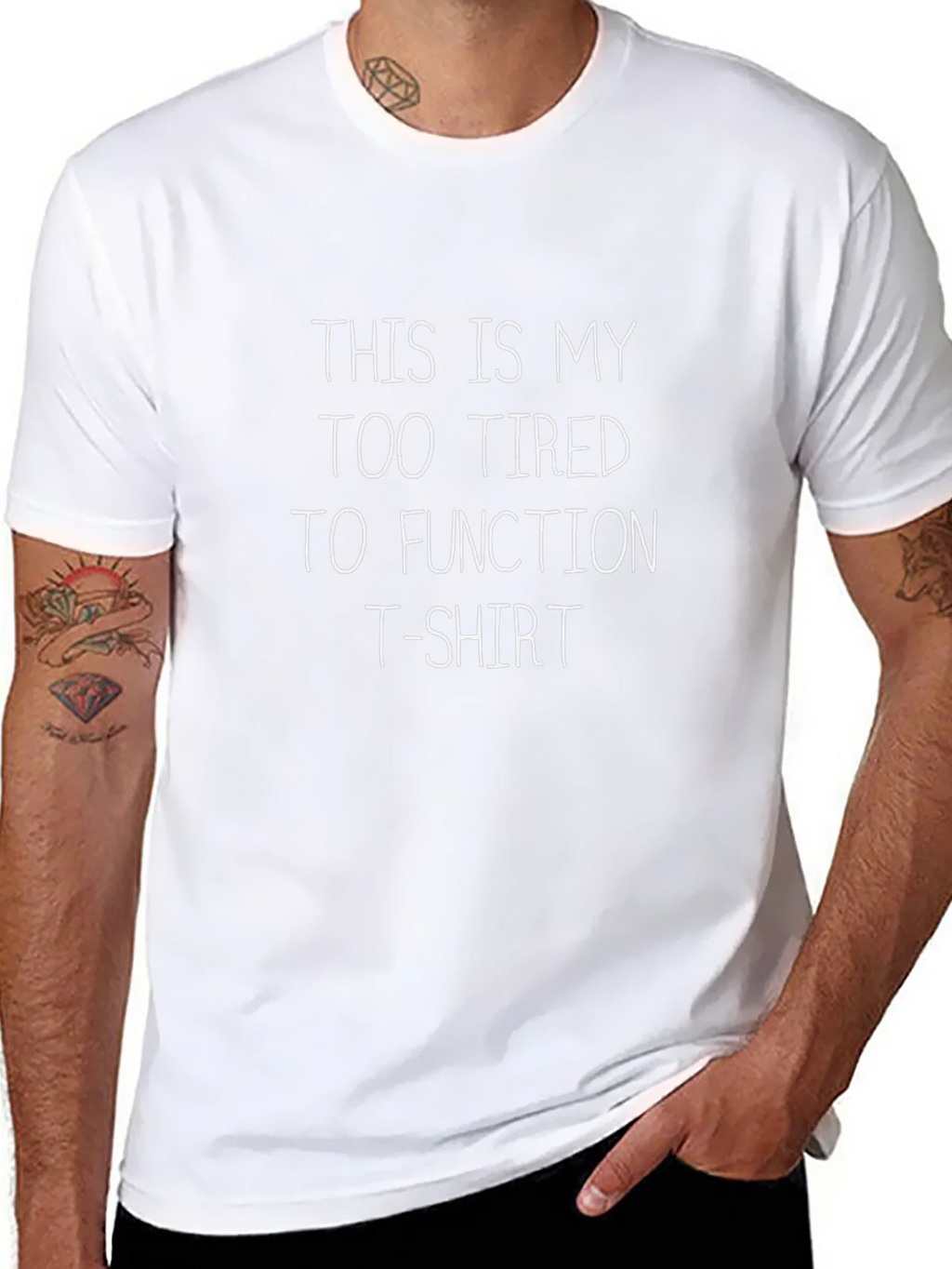 Funny Too Tired to Function Black T-Shirt