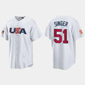 #51 BRADY SINGER KANSAS CITY ROYALS 2023 WORLD BASEBALL CLASSIC USA REPLICA JERSEY C WHITE Stitches Baseball Jerseys