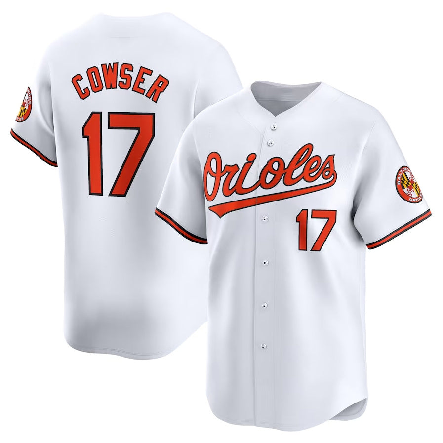 Baltimore Orioles #17 Colton Cowser Home Limited Player Jersey - White Stitched Baseball Jersey
