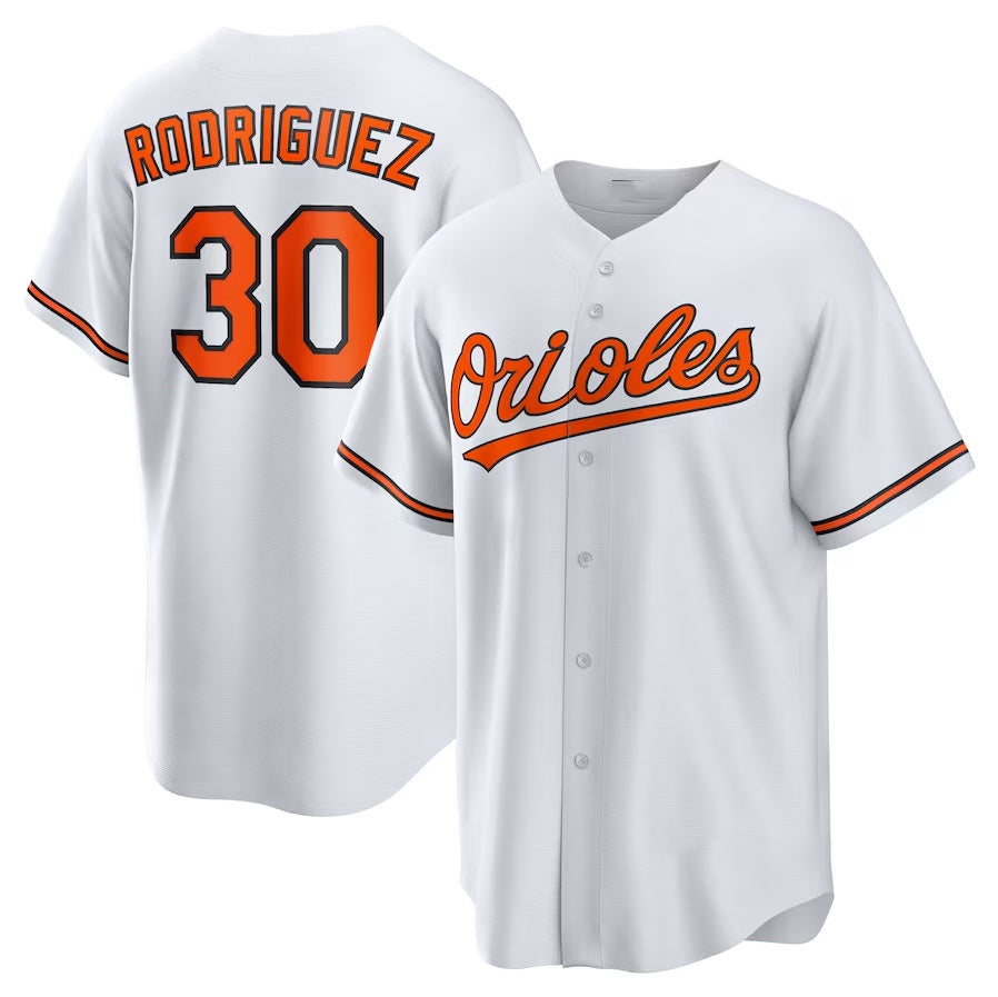 Baltimore Orioles #30 Grayson Rodriguez Home Replica Jersey - White Stitched Baseball Jersey