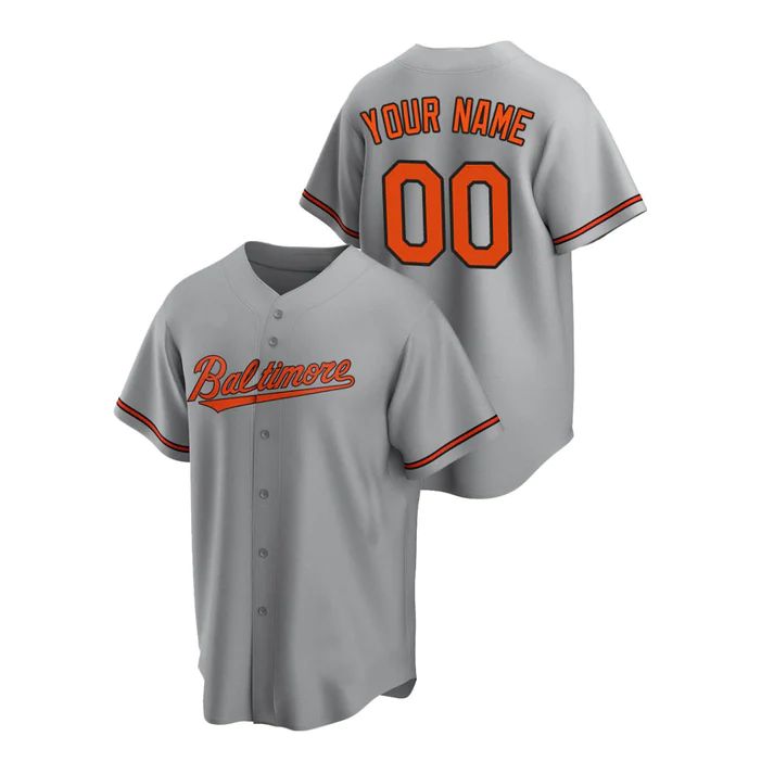 Custom Baltimore Orioles Gray Jersey Men Youth Women Stitched Baseball Jerseys