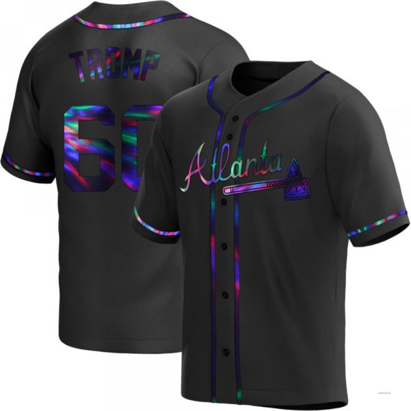 Atlanta Braves #60 Chadwick Tromp Black Holographic Alternate Jersey Stitches Baseball Jerseys
