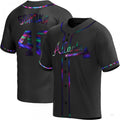 Atlanta Braves #40 Mike Soroka Black Holographic Alternate Jersey Stitches Baseball Jerseys