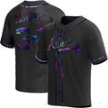 Atlanta Braves #34 Abafckm Almonte Black Holographic Alternate Jersey Stitches Baseball Jerseys