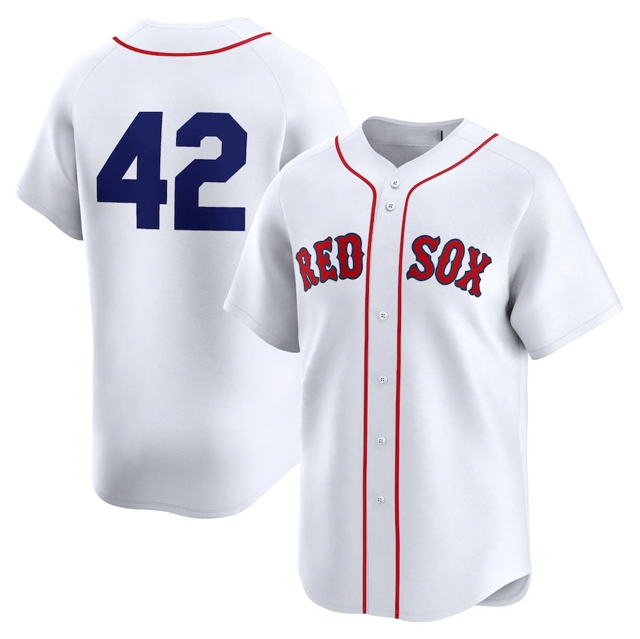 Boston Red Sox 2024 #42 Jackie Robinson Day Home Limited Jersey ¨C White Stitches Baseball Jerseys