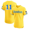 Boston Red Sox #11 Rafael Devers City Connect Elite Jersey - Gold Stitched Baseball Jersey