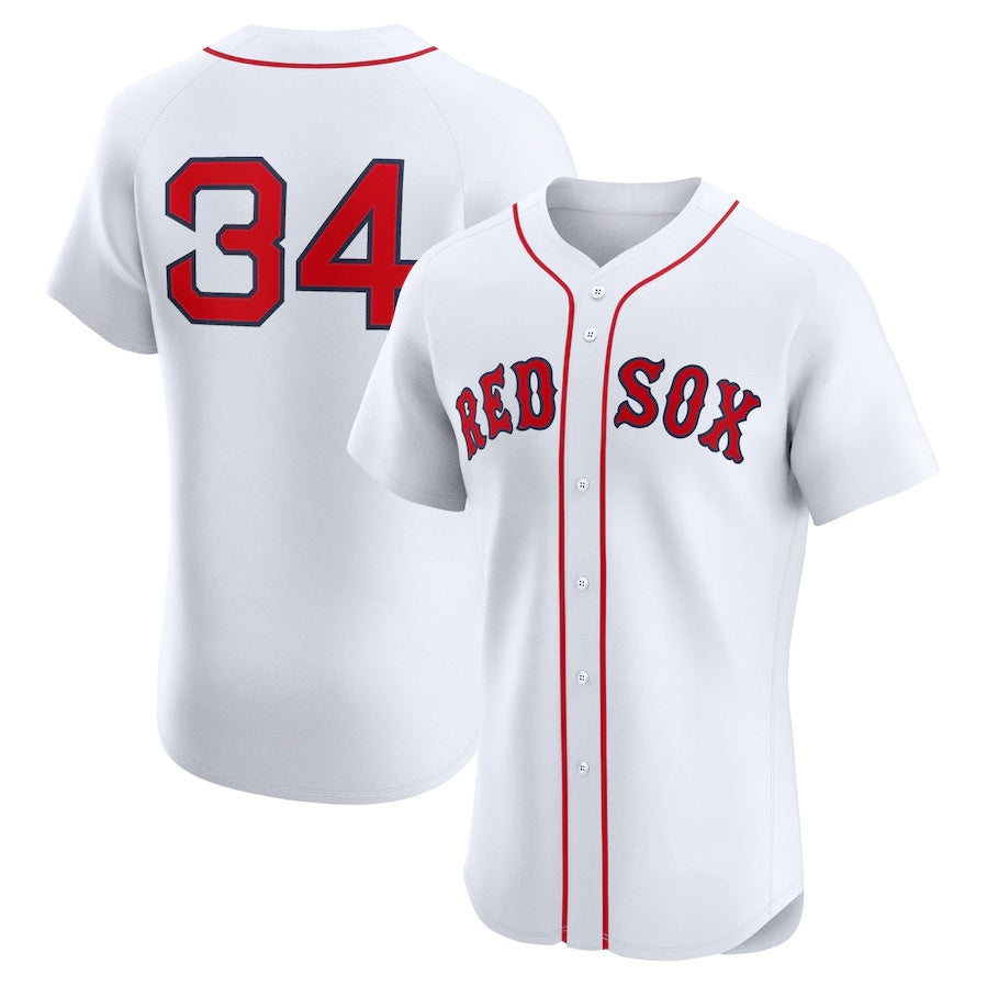 Boston Red Sox #34 David Ortiz Home Elite Jersey - White Stitched Baseball Jersey
