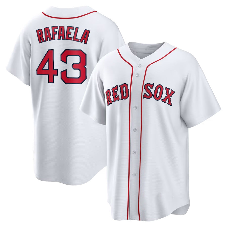 Boston Red Sox #43 Ceddanne Rafaela Home Replica Jersey - White Stitched Baseball Jersey