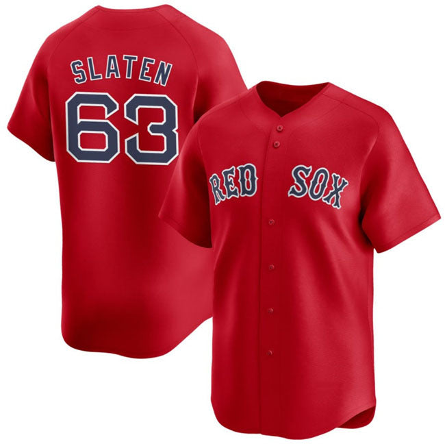 Boston Red Sox #63 Justin Slaten Red 2025 Alternate Limited Stitched Baseball Jersey