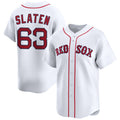 Boston Red Sox #63 Justin Slaten White 2025 Home Limited Stitched Baseball Jersey