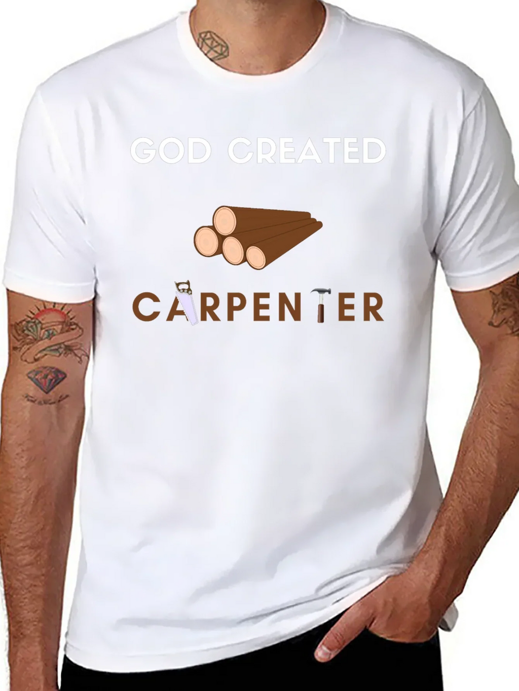 God Created Carpenter T-Shirt - Black
