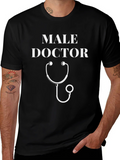 Male Doctor T-Shirt - Stethoscope Graphic Novelty Tee