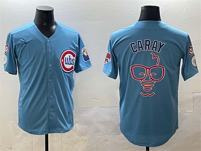 Chicago Cubs Blue Harry Caray 'Holy Cow' Patch 2024-25 2nd Alternate Limited Stitched Baseball Jersey