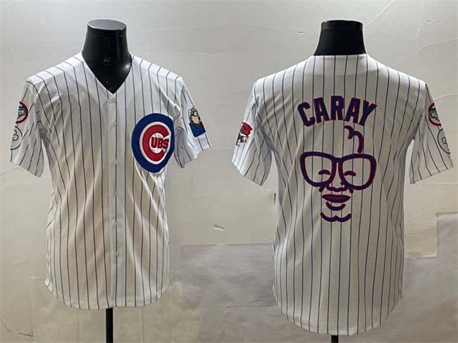 Chicago Cubs White Harry Caray 'Holy Cow' Patch Limited Stitched Baseball Jersey