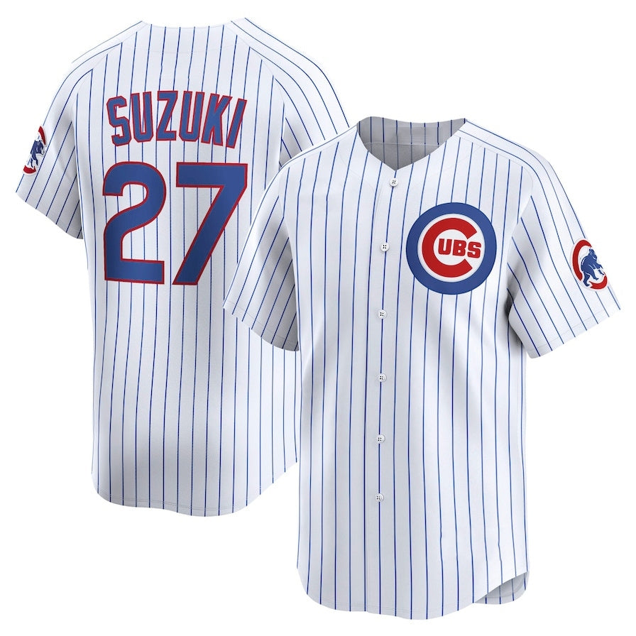 Chicago Cubs #27 Seiya Suzuki Home Limited Player Jersey - White Stitched Baseball Jersey