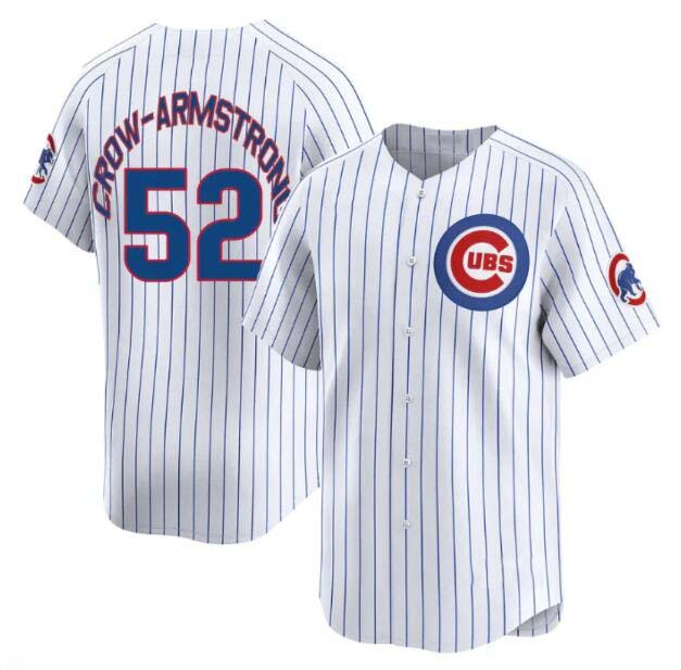 Chicago Cubs #52 Pete Crow-Armstrong White Home Limited Stitched Baseball Jersey