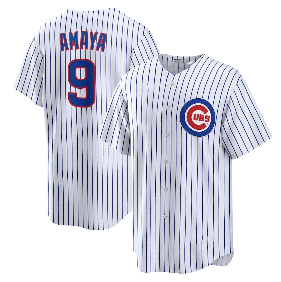 Chicago Cubs #9 Miguel Amaya Home Replica Jersey - White Stitched Baseball Jersey