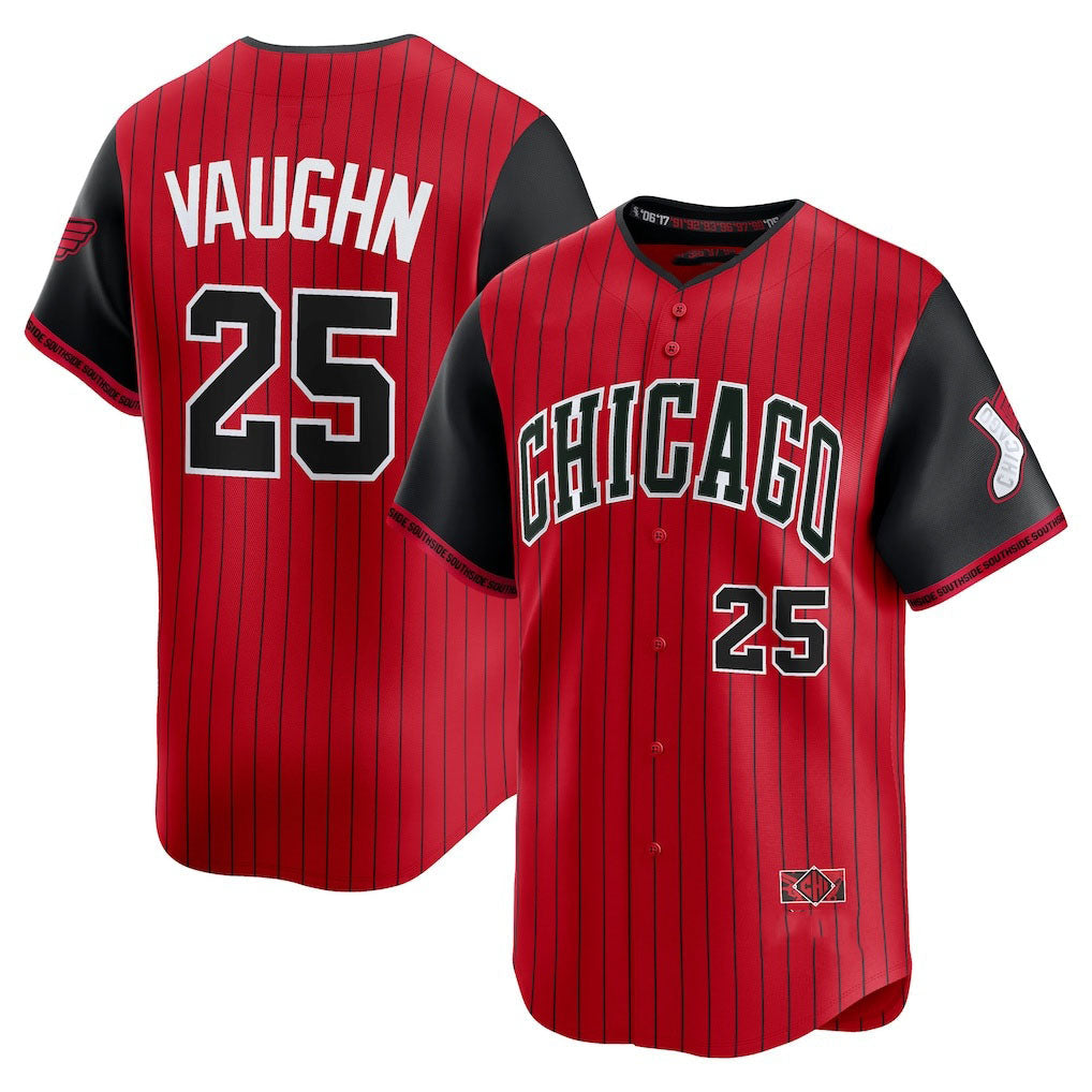 Chicago White Sox #25 Andrew Vaughn 2025 City Connect Limited Player Jersey - Red/Black Stitched Baseball Jersey
