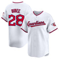 Cleveland Guardians #28 Tanner Bibee White Home Limited Stitched Baseball Jersey