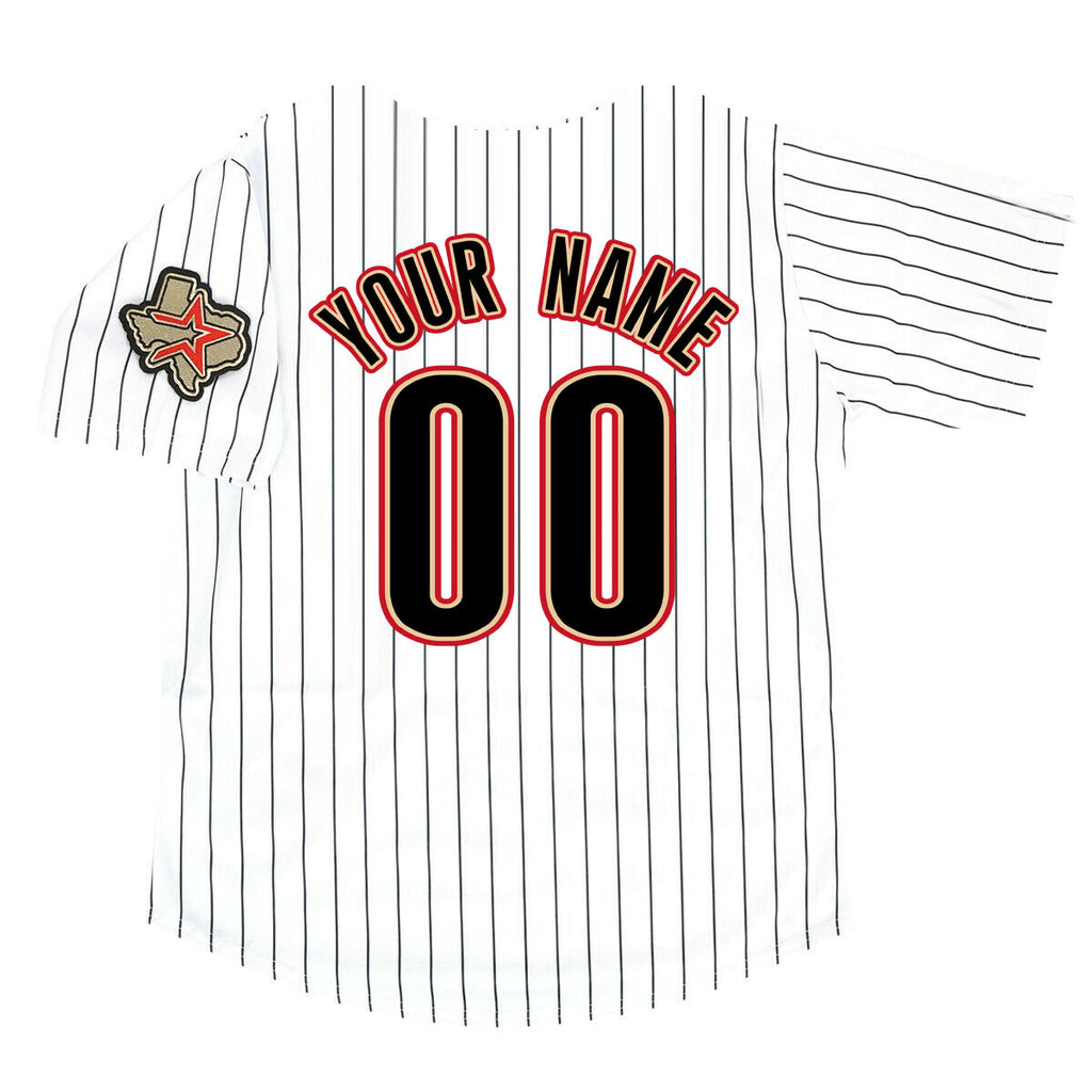 Custom Houston Astros 2012 White Men's Jersey Stitched Black Stripe