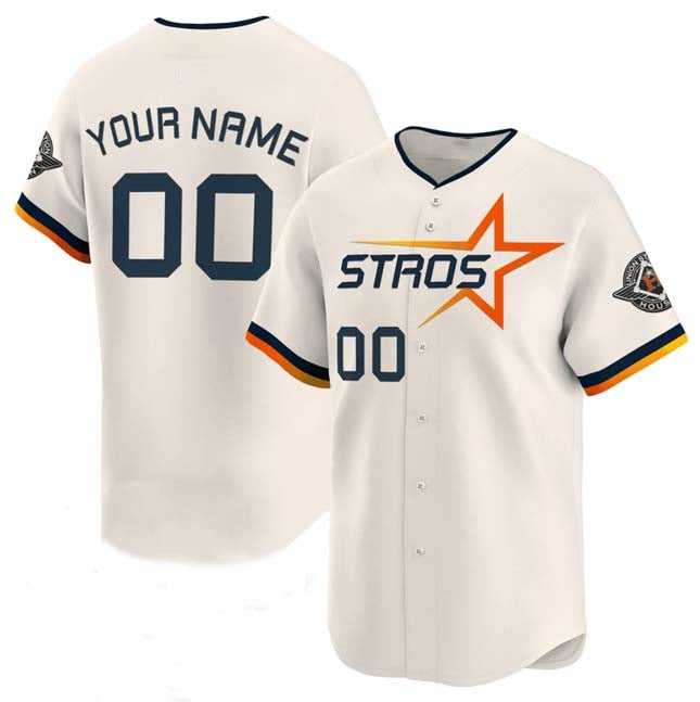 Custom Houston Astros Active Player Cream 2025 City Connect Limited Stitched Baseball Jersey