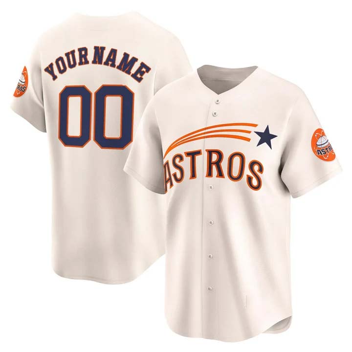 Custom Houston Astros Throwback Cooperstown Vapor Premier Limited Jersey - All Stitched Baseball Jersey