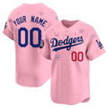 Custom Los Angeles Dodgers Active Player Pink 2025 Tokyo Series Limited Stitched Baseball Jersey