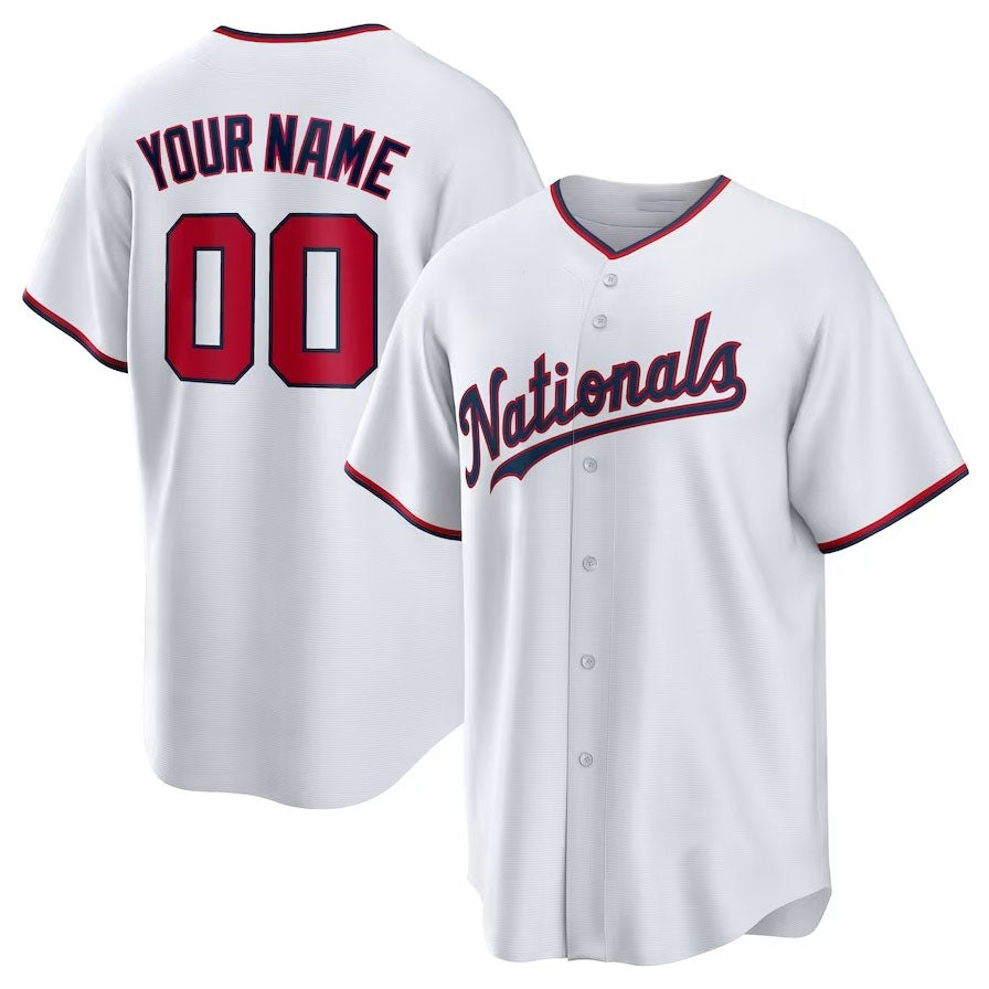 Custom Washington Nationals Replica Jersey - White Stitched Baseball Jersey